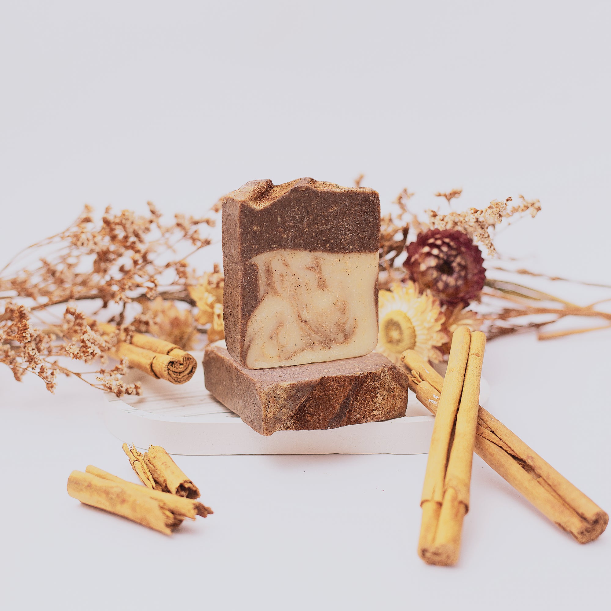 Cinnamon Soap - Lifestyle with cinnamon sticks
