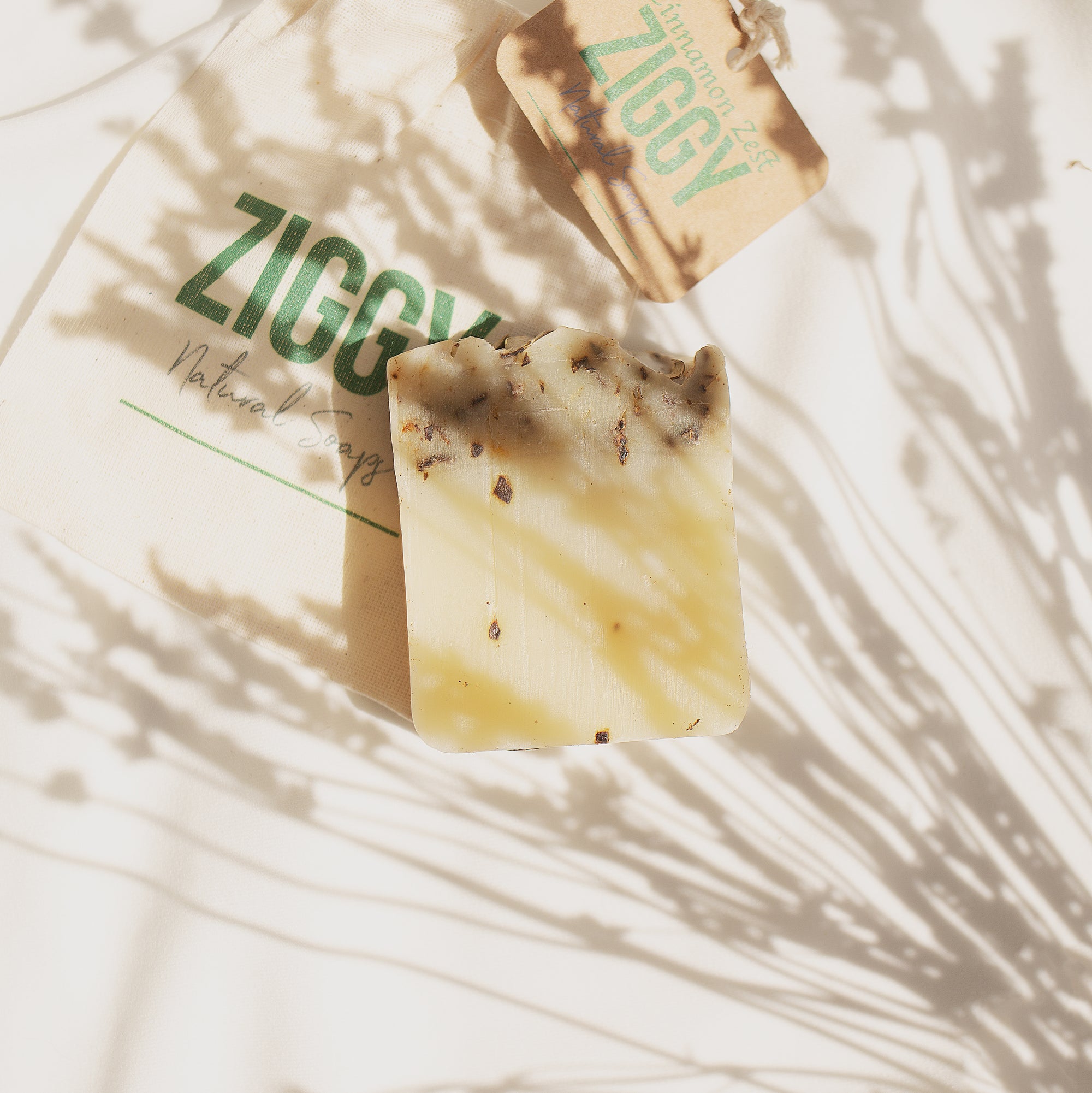 Olive Oil Soap - Lifestyle next to Ziggy Soaps packaging